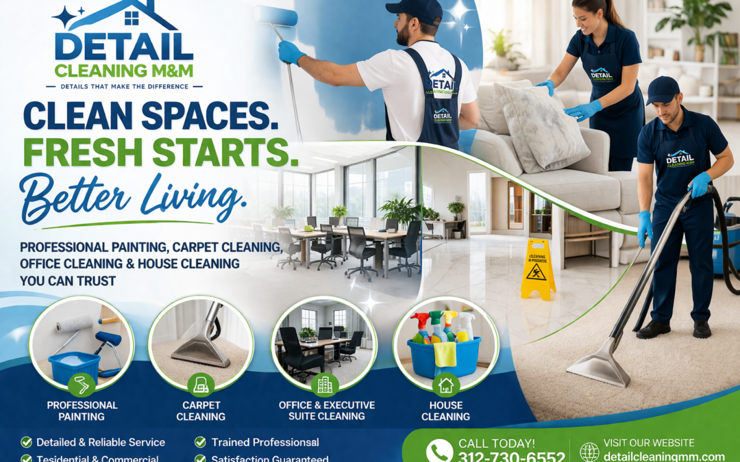 Professional Painting, Carpet Cleaning, Office Cleaning & House Cleaning Services by Detail Cleaning M&M